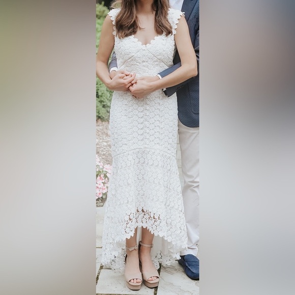 (Dry cleaned) Sau Lee / Anthropologie Natalia white lace midi / maxi dress - Picture 4 of 5